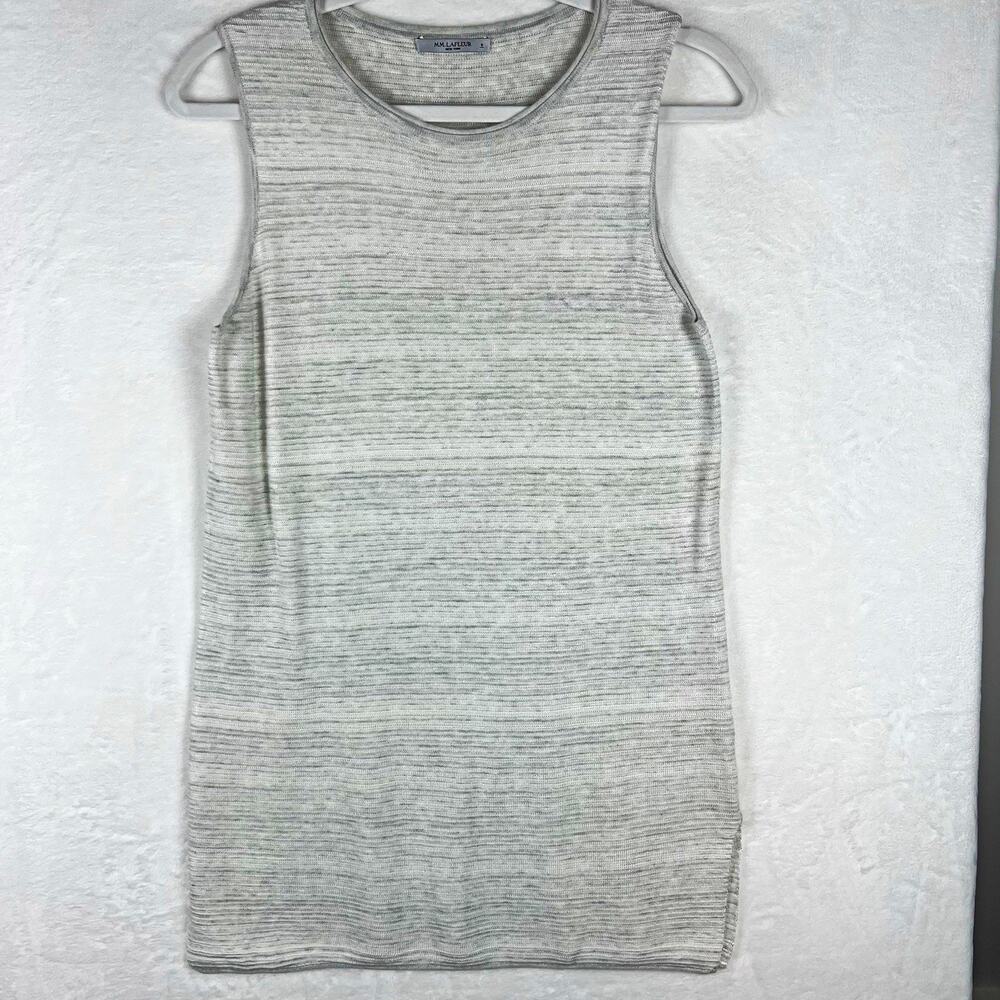 MM.LaFleur Gray Ribbed Knit Tank Top Women’s S Crew Neck Pullover NSUN-19-008